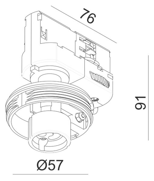 Deko-Light 3-fázové bodové svítidlo - Can základna, 1x max. 7,5 W GU10, bílá 707246
