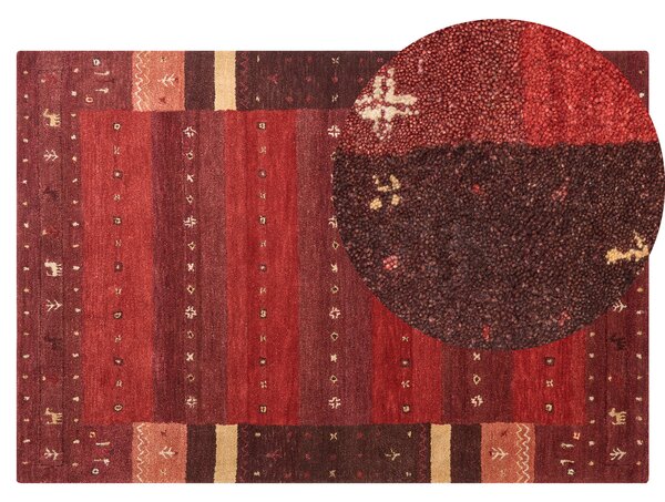 Vlněný koberec 140 x 200 cm červený SINANLI
