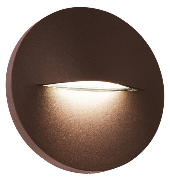 Venkovní nástěnné svítidlo LED Vita, rezavě hnědá, Ø 14 cm
