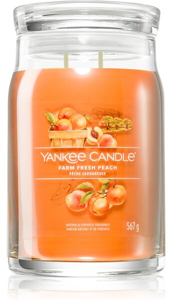 Yankee Candle Farm Fresh Peach vonná svíčka Signature 567 g