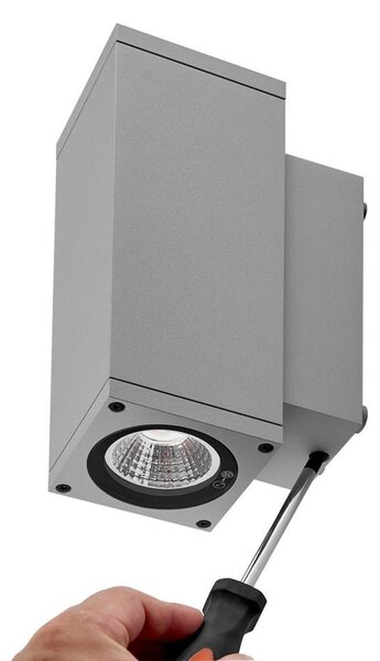 Deko-Light nástěnné přisazené svítidlo - ShoreLine Pro hranaté Up+Down, 7,5 W, 3000/4000 K, DIM, světlešedá 731208