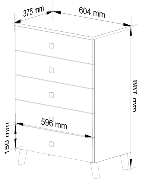 Komoda Mobian 5 (kašmír)
