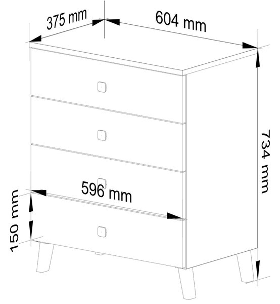 Komoda Mobian 4 (kašmír)