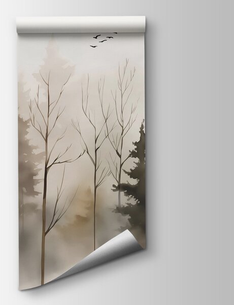 Fototapeta Skupina stromů v mlze, Přírodní fototapety, Populární fototapety, w02721 - Tapeko.co.cz