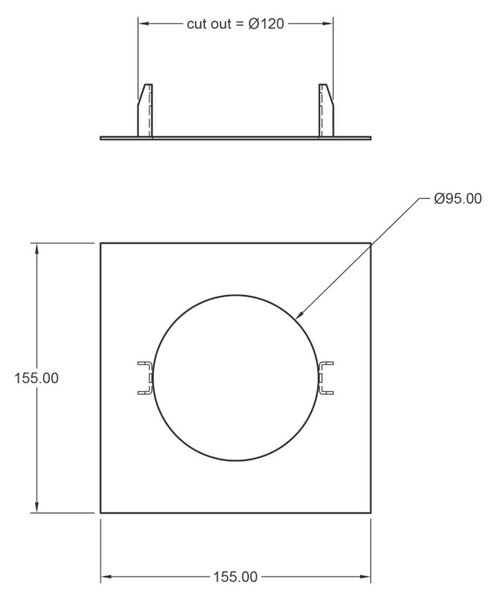 Deko-Light příslušenství - redukční kroužek pro zapuštěná svítidla hranatý 155/95 mm, bílá 930973