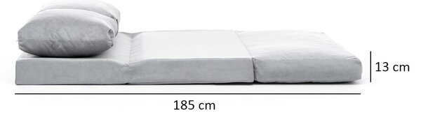 Hanah Home 2-místná víceúčelová pohovka Taida 120 cm šedá