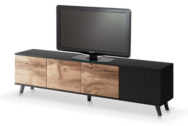 HALMAR TV stolek RANDOM 200 cm dub wotan/černý