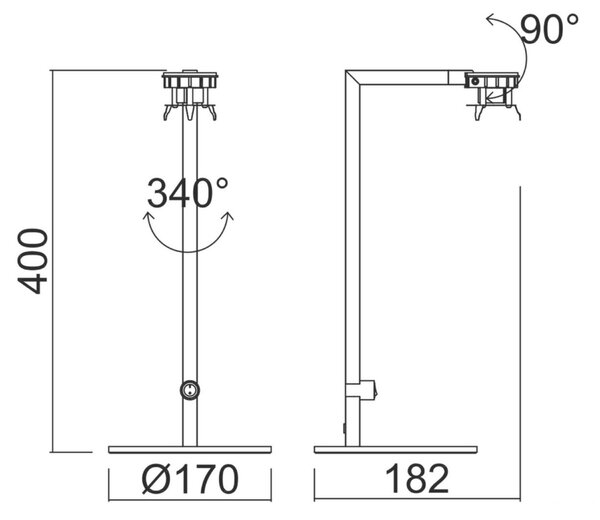 Deko-Light stolní lampa - Can Tilt základna, 1x 7,5 W GU10, černá 346089