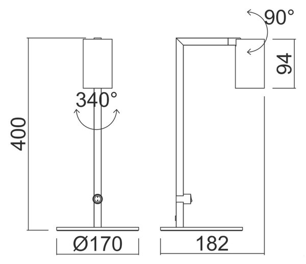 Deko-Light stolní lampa - Can Tilt, 1x 7,5 W GU10, černá 346087