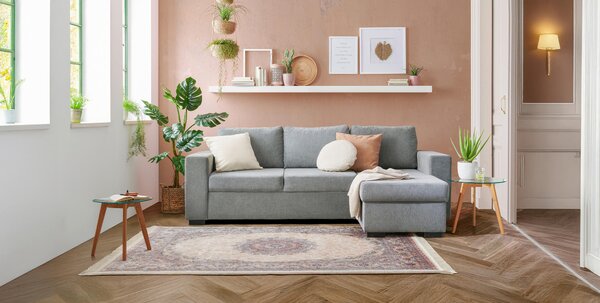 ROHOVÁ SEDAČKA, textil, šedá Carryhome - Sedací soupravy