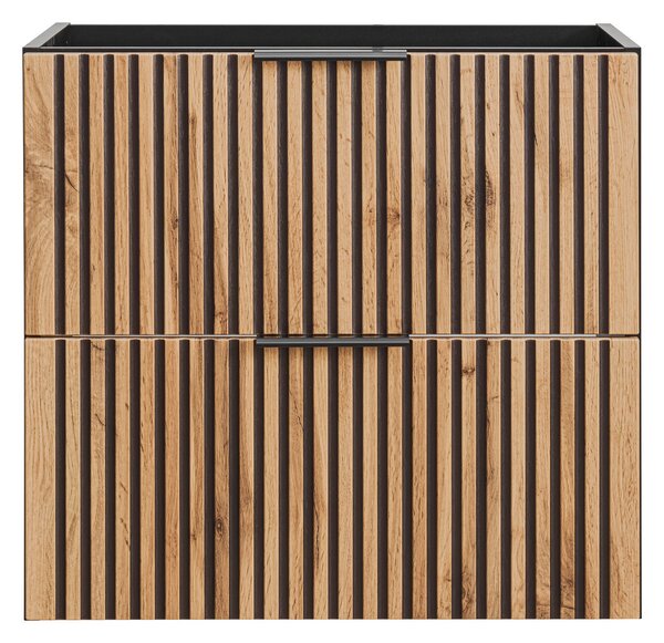 Comad Xilo skříňka 60x46x57 cm pod umyvadlo závěsná černá-dub XILO BLACK WOTAN 82-60-D-2S