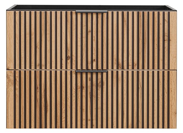 Comad Xilo skříňka 80x46x57 cm pod umyvadlo závěsná černá-dub XILO BLACK WOTAN 82-80-D-2S