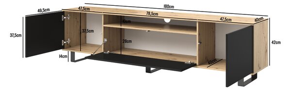 Televizní stolek 180 cm Airi Barva: Artisan