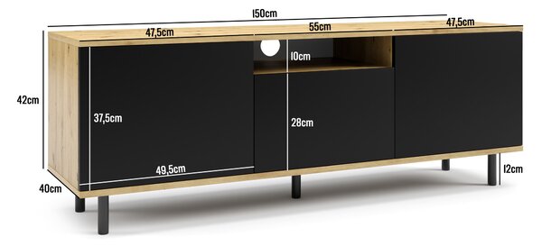 Televizní stolek 150 cm Airi Barva: Bílá