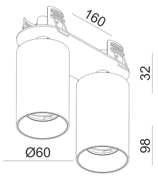 Deko-Light vestavné bodové svítidlo - Can Tilt kulaté, 2x 7,5 W GU10, černá 565758