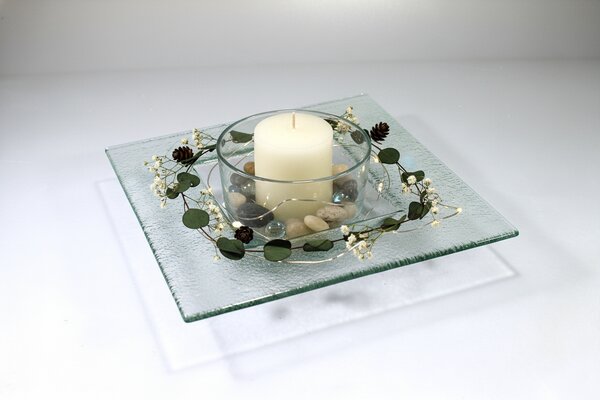 BDK-GLASS Skleněná miska čirá - 27x27cm