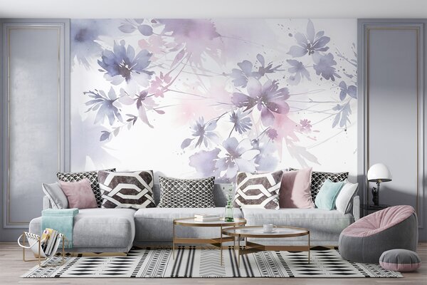 Fototapeta Akvarelová malba květin, Akvarelové fototapety, Populární fototapety, w08645 - Tapeko.co.cz