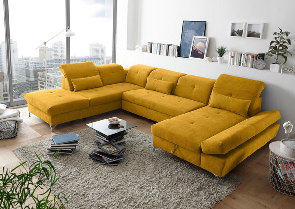 SEDACÍ SOUPRAVA, textil, žlutá MID.YOU - Rozkládací sedačky, Online Only