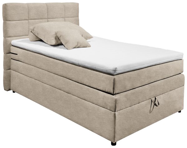 POSTEL BOXSPRING, 120/200 cm, pískové barvy MID.YOU - Postele s úložným prostorem, Online Only