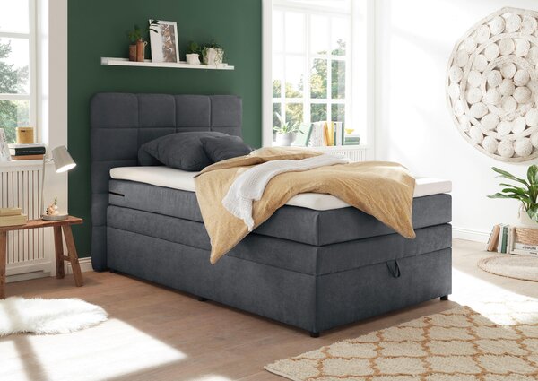 POSTEL BOXSPRING, 120/200 cm, antracitová MID.YOU - Postele s úložným prostorem, Online Only