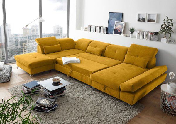 SEDACÍ SOUPRAVA, textil, žlutá MID.YOU - Rozkládací sedačky, Online Only
