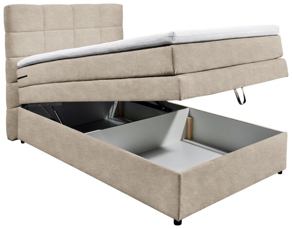 POSTEL BOXSPRING, 120/200 cm, pískové barvy MID.YOU - Postele s úložným prostorem, Online Only