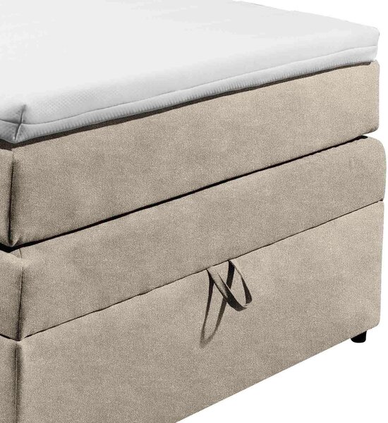 POSTEL BOXSPRING, 120/200 cm, pískové barvy MID.YOU - Postele s úložným prostorem, Online Only