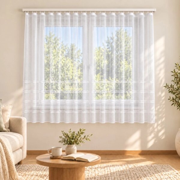 Bellatex Záclona kusová se stuhou 150x350 cm (výška x šířka) Bílá