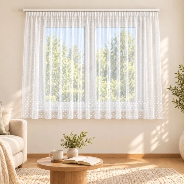 Bellatex Záclona kusová se stuhou 110x220 cm (výška x šířka) Bílá
