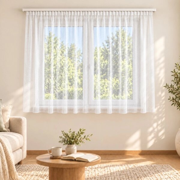 Bellatex Záclona kusová se stuhou 130x300 cm (výška x šířka) Bílá