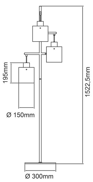 STOJACÍ LAMPA, 46/152 cm Dieter Knoll - Stojací lampy