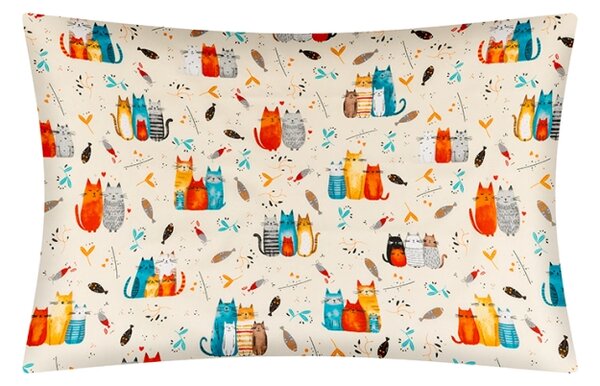 Bellatex Povláček bavlna 40x60 cm Kočka Oranžová,Modrá