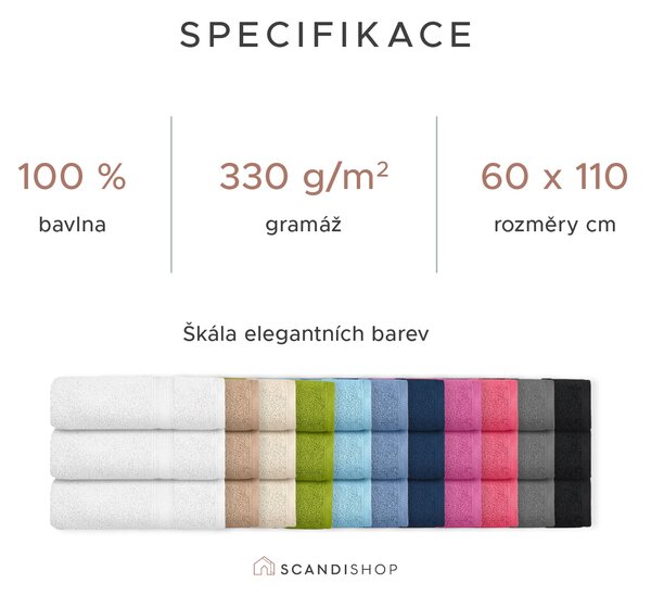 Ručník CLARYSSE ELEGANCE 60x110 cm bílý, 100% bavlna
