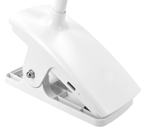Solight LED stolní nabíjecí lampička, 2W, 210lm, 3CCT, bílá, clip WO3001-W