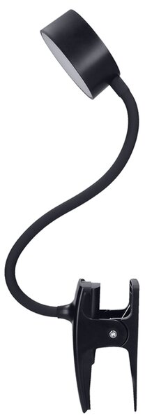 Solight LED stolní nabíjecí lampička, 2W, 210lm, 3CCT, černá, clip WO3001-B