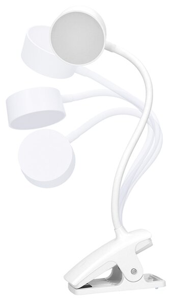 Solight LED stolní nabíjecí lampička, 2W, 210lm, 3CCT, bílá, clip WO3001-W