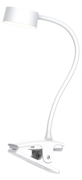 Solight LED stolní nabíjecí lampička, 2W, 210lm, 3CCT, bílá, clip WO3001-W