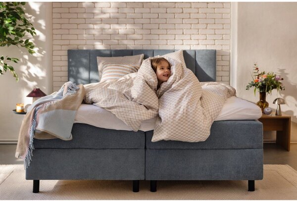 Modrá boxspring postel s úložným prostorem 160x200 cm Elva Bold Line – Bonami Selection