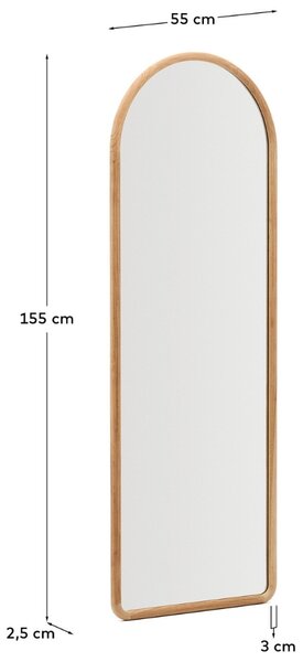 Kave Home Dřevěné zrcadlo Milsa 155 x 55 cm