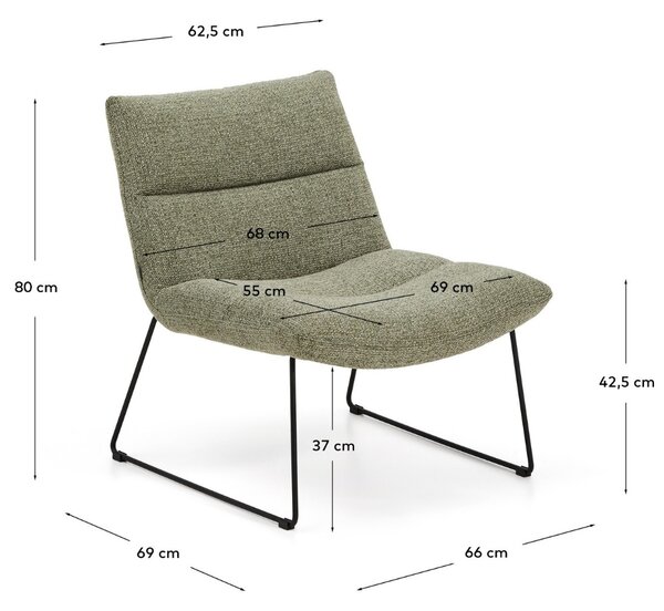Zelené čalouněné křeslo Kave Home Asen