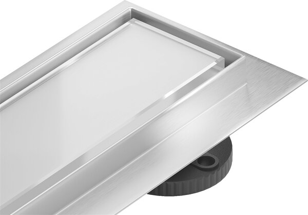 Mexen Flat 360°MGW rotační lineární odtok 60 cm bílé sklo - 1027060-40