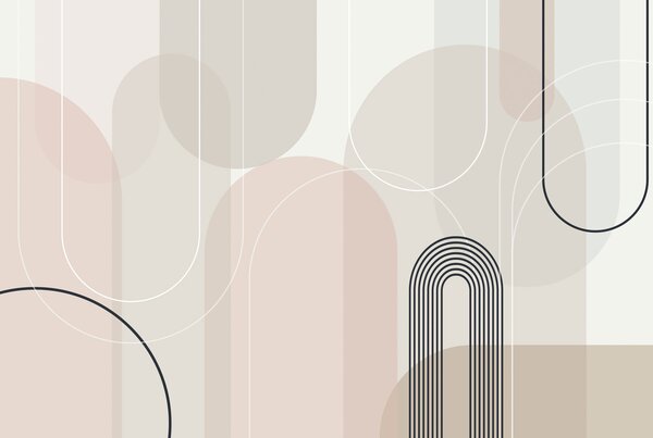 Fototapeta Měkké křivky v jemných zemitých tónech, Abstraktní fototapety, Populární fototapety, w02826 - Tapeko.co.cz