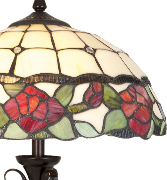 Stolní lampa Tiffany s růžemi Rosalin - Ø 35*61 cm 2x E27/60W - Clayre & Eef
