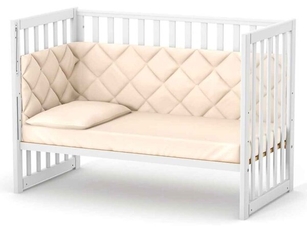 Dětská postýlka 120x60. Přístavná. Bílá. Sleeppo Gekko Kids