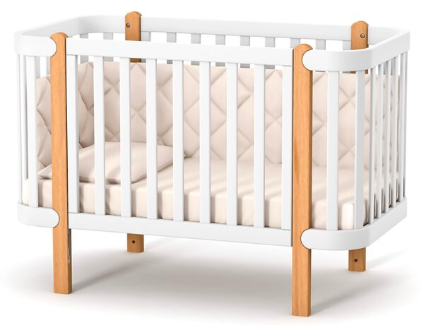 Gekko Kids Zukko rostoucí postýlka 120x60 bílá/přírodní buk