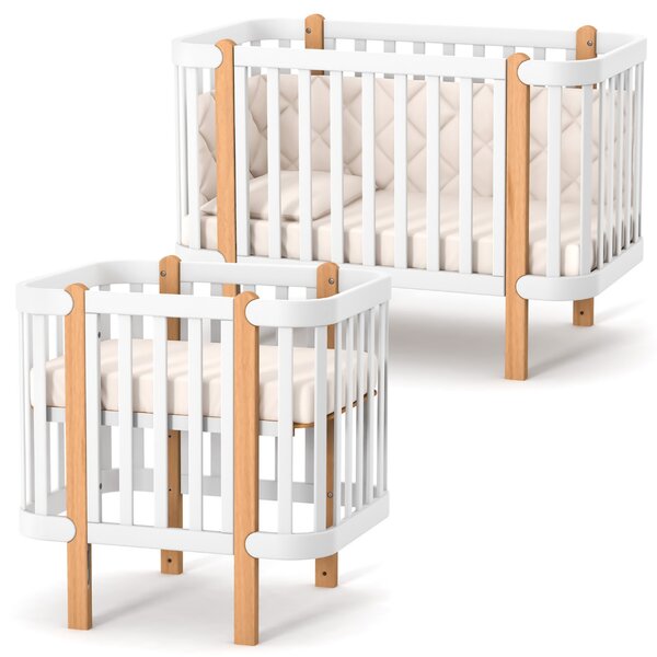 Gekko Kids Zukko rostoucí postýlka 80x60 bílá/přírodní buk