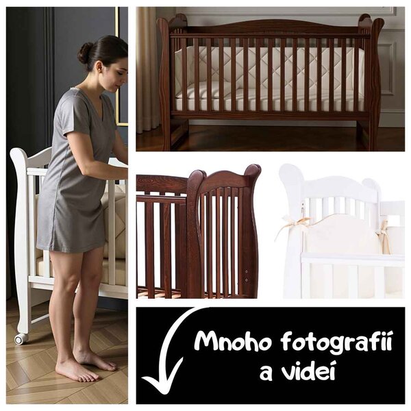 Dětská postýlka Lappi Gekko Kids 120x60. Barva slonovinové kosti