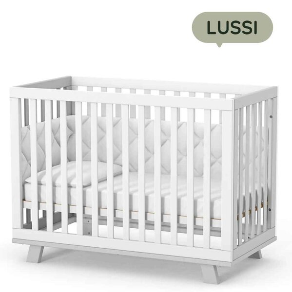 Dětská postýlka 120x60. Přístavná. Bílá / Šedá. Lussi Gekko Kids