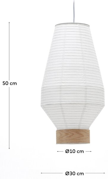 Bílé papírové stínidlo Kave Home Hila 30 cm