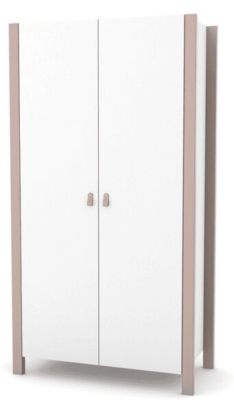 Dvoudveřová šatní skříň Zukko Gekko. 96х47х180cm. Cappuccino / Bílá